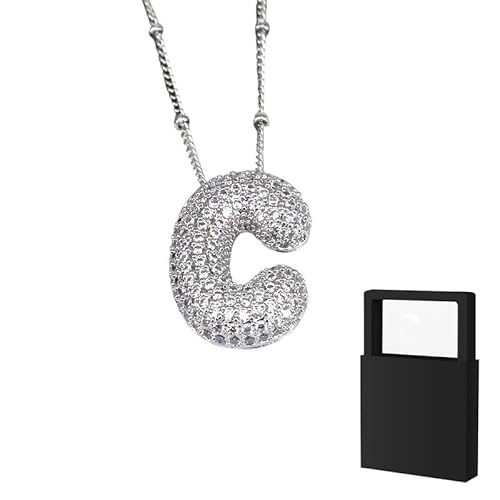 YUANHUYUOU DIY-Halskette – Geschenke für Teenager-Mädchen, Initialen-Halskette, zierliche Buchstaben-Geschenke, Choker-Halskette für Mädchen (C) von YUANHUYUOU