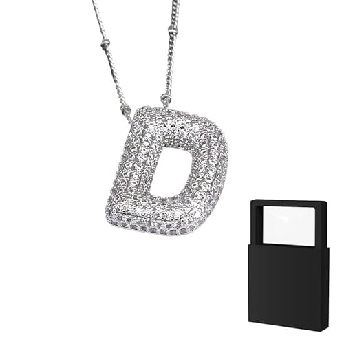YUANHUYUOU DIY-Halskette – Geschenke für Teenager-Mädchen, Initialen-Halskette, zierliche Buchstaben-Geschenke, Choker-Halskette für Mädchen (D) von YUANHUYUOU