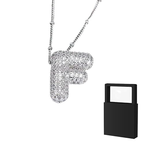 YUANHUYUOU DIY-Halskette – Geschenke für Teenager-Mädchen, Initialen-Halskette, zierliche Buchstaben-Geschenke, Choker-Halskette für Mädchen (F) von YUANHUYUOU