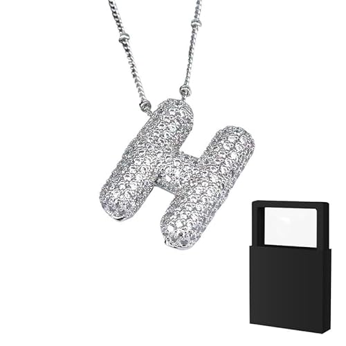 YUANHUYUOU DIY-Halskette – Geschenke für Teenager-Mädchen, Initialen-Halskette, zierliche Buchstaben-Geschenke, Choker-Halskette für Mädchen (H) von YUANHUYUOU