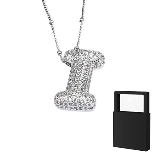 YUANHUYUOU DIY-Halskette – Geschenke für Teenager-Mädchen, Initialen-Halskette, zierliche Buchstaben-Geschenke, Choker-Halskette für Mädchen (I) von YUANHUYUOU