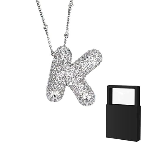 YUANHUYUOU DIY-Halskette – Geschenke für Teenager-Mädchen, Initialen-Halskette, zierliche Buchstaben-Geschenke, Choker-Halskette für Mädchen (K) von YUANHUYUOU