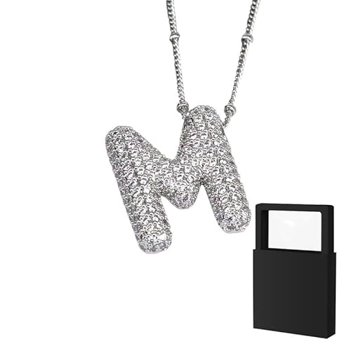 YUANHUYUOU DIY-Halskette – Geschenke für Teenager-Mädchen, Initialen-Halskette, zierliche Buchstaben-Geschenke, Choker-Halskette für Mädchen (M) von YUANHUYUOU