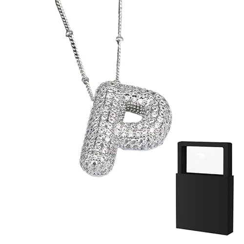 YUANHUYUOU DIY-Halskette – Geschenke für Teenager-Mädchen, Initialen-Halskette, zierliche Buchstaben-Geschenke, Choker-Halskette für Mädchen (P) von YUANHUYUOU