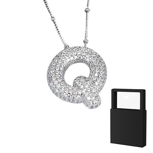 YUANHUYUOU DIY-Halskette – Geschenke für Teenager-Mädchen, Initialen-Halskette, zierliche Buchstaben-Geschenke, Choker-Halskette für Mädchen (Q) von YUANHUYUOU