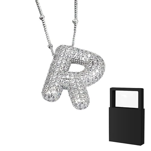 YUANHUYUOU DIY-Halskette – Geschenke für Teenager-Mädchen, Initialen-Halskette, zierliche Buchstaben-Geschenke, Choker-Halskette für Mädchen (R) von YUANHUYUOU