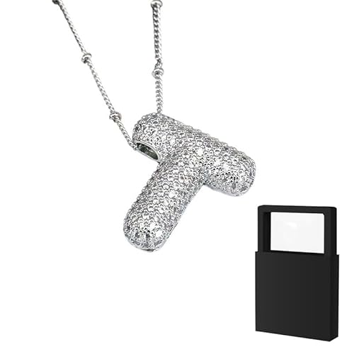 YUANHUYUOU DIY-Halskette – Geschenke für Teenager-Mädchen, Initialen-Halskette, zierliche Buchstaben-Geschenke, Choker-Halskette für Mädchen (T) von YUANHUYUOU