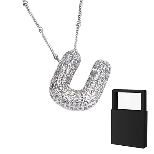 YUANHUYUOU DIY-Halskette – Geschenke für Teenager-Mädchen, Initialen-Halskette, zierliche Buchstaben-Geschenke, Choker-Halskette für Mädchen (U) von YUANHUYUOU