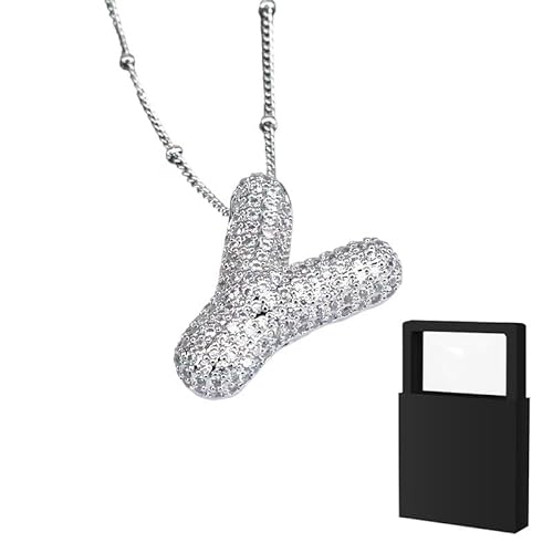 YUANHUYUOU DIY-Halskette – Geschenke für Teenager-Mädchen, Initialen-Halskette, zierliche Buchstaben-Geschenke, Choker-Halskette für Mädchen (Y) von YUANHUYUOU