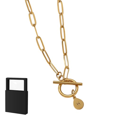 YUANHUYUOU Halskette mit Initialen, personalisierte Initialen-Anhänger-Halskette, kleine Buchstaben-Namensketten, für Frauen (H) von YUANHUYUOU