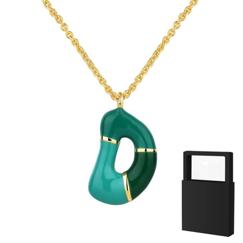 YUANHUYUOU Initialen-Halskette für Frauen, Mädchen und Kinder – zierliche 18-karätig vergoldete Initialen-Halskette, kleine A-Z-Anhänger-Halskette,Goldschmuck für Frauen (D) von YUANHUYUOU