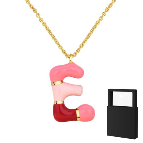 YUANHUYUOU Initialen-Halskette für Frauen, Mädchen und Kinder – zierliche 18-karätig vergoldete Initialen-Halskette, kleine A-Z-Anhänger-Halskette,Goldschmuck für Frauen (E) von YUANHUYUOU