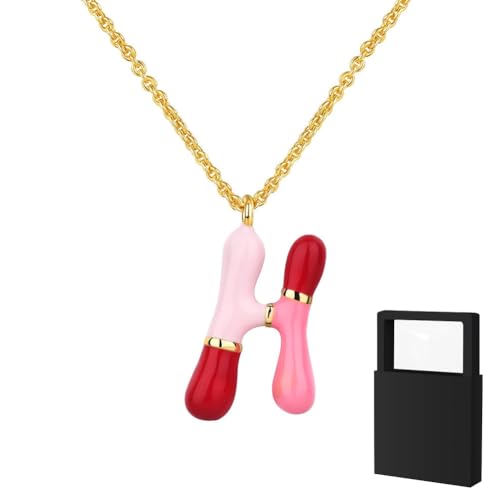 YUANHUYUOU Initialen-Halskette für Frauen, Mädchen und Kinder – zierliche 18-karätig vergoldete Initialen-Halskette, kleine A-Z-Anhänger-Halskette,Goldschmuck für Frauen (H) von YUANHUYUOU