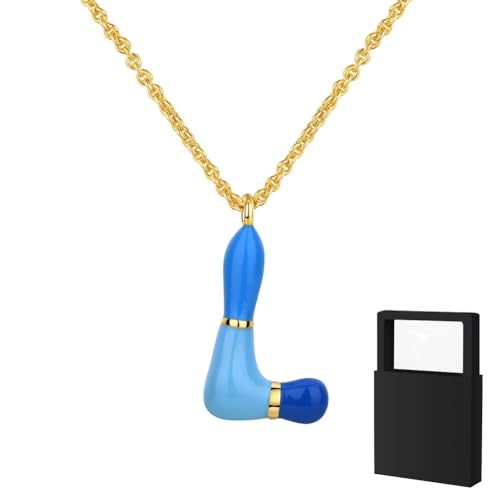 YUANHUYUOU Initialen-Halskette für Frauen, Mädchen und Kinder – zierliche 18-karätig vergoldete Initialen-Halskette, kleine A-Z-Anhänger-Halskette,Goldschmuck für Frauen (L) von YUANHUYUOU