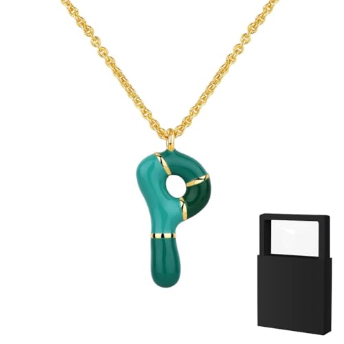 YUANHUYUOU Initialen-Halskette für Frauen, Mädchen und Kinder – zierliche 18-karätig vergoldete Initialen-Halskette, kleine A-Z-Anhänger-Halskette,Goldschmuck für Frauen (P) von YUANHUYUOU