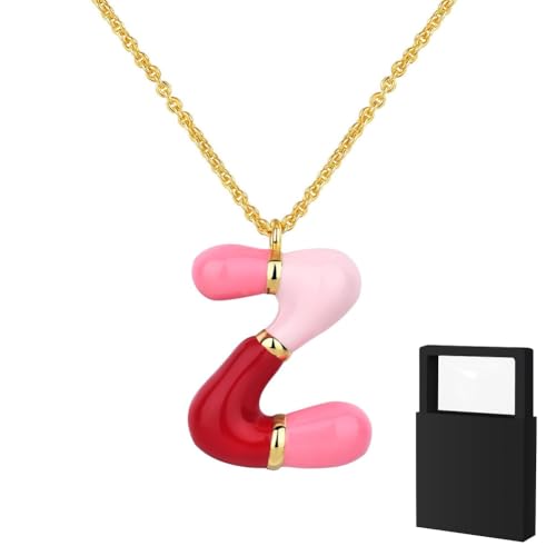YUANHUYUOU Initialen-Halskette für Frauen, Mädchen und Kinder – zierliche 18-karätig vergoldete Initialen-Halskette, kleine A-Z-Anhänger-Halskette,Goldschmuck für Frauen (Z) von YUANHUYUOU