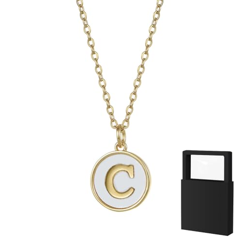 YUANHUYUOU Initialen-Halsketten für Frauen, Buchstaben-Charm-Halskette, personalisierte Namensketten, trendiger Schmuck (C) von YUANHUYUOU