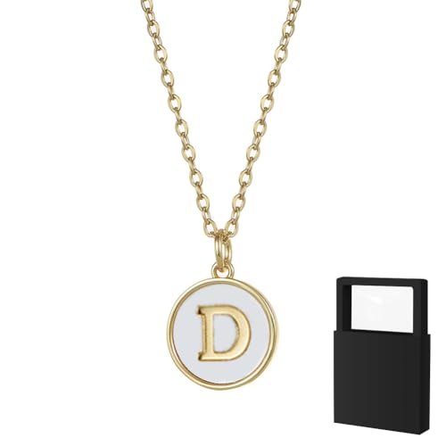 YUANHUYUOU Initialen-Halsketten für Frauen, Buchstaben-Charm-Halskette, personalisierte Namensketten, trendiger Schmuck (D) von YUANHUYUOU