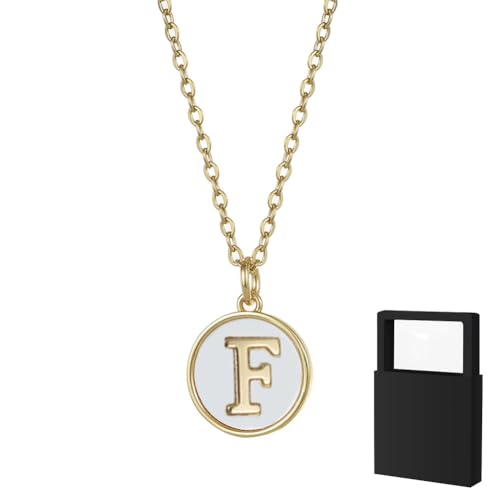 YUANHUYUOU Initialen-Halsketten für Frauen, Buchstaben-Charm-Halskette, personalisierte Namensketten, trendiger Schmuck (F) von YUANHUYUOU