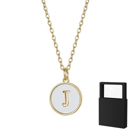 YUANHUYUOU Initialen-Halsketten für Frauen, Buchstaben-Charm-Halskette, personalisierte Namensketten, trendiger Schmuck (J) von YUANHUYUOU