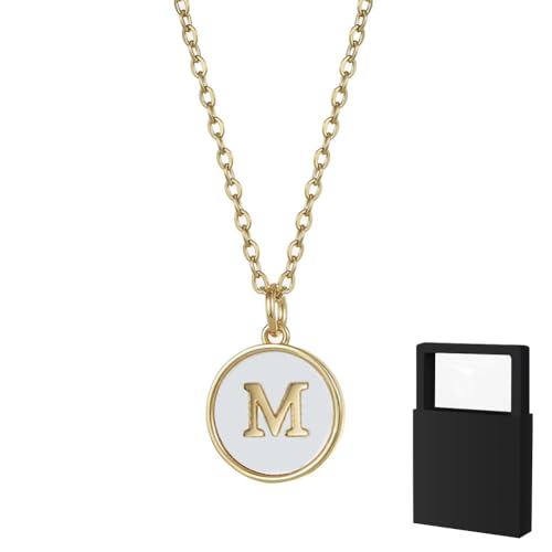 YUANHUYUOU Initialen-Halsketten für Frauen, Buchstaben-Charm-Halskette, personalisierte Namensketten, trendiger Schmuck (M) von YUANHUYUOU