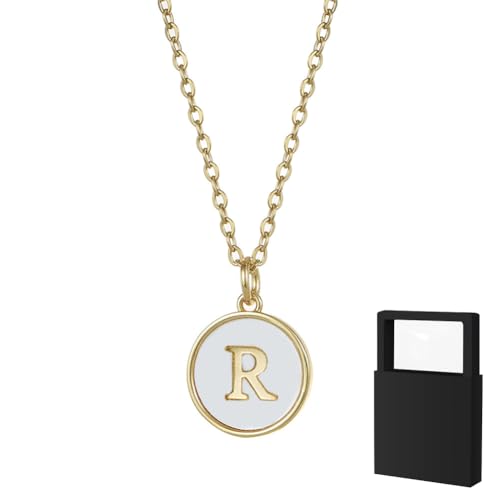 YUANHUYUOU Initialen-Halsketten für Frauen, Buchstaben-Charm-Halskette, personalisierte Namensketten, trendiger Schmuck (R) von YUANHUYUOU