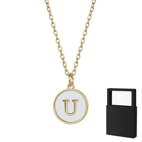 YUANHUYUOU Initialen-Halsketten für Frauen, Buchstaben-Charm-Halskette, personalisierte Namensketten, trendiger Schmuck (U) von YUANHUYUOU