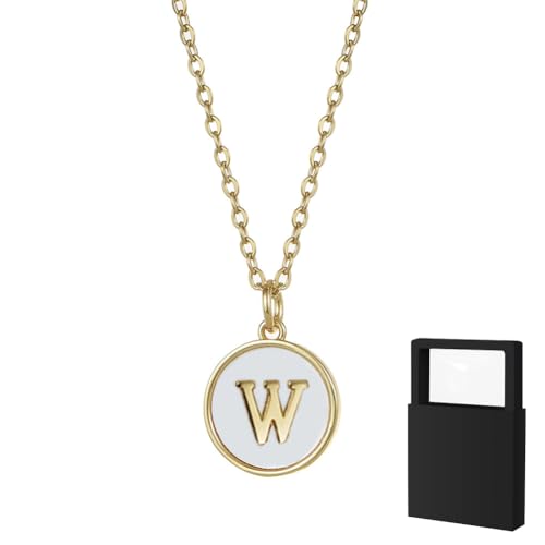 YUANHUYUOU Initialen-Halsketten für Frauen, Buchstaben-Charm-Halskette, personalisierte Namensketten, trendiger Schmuck (W) von YUANHUYUOU