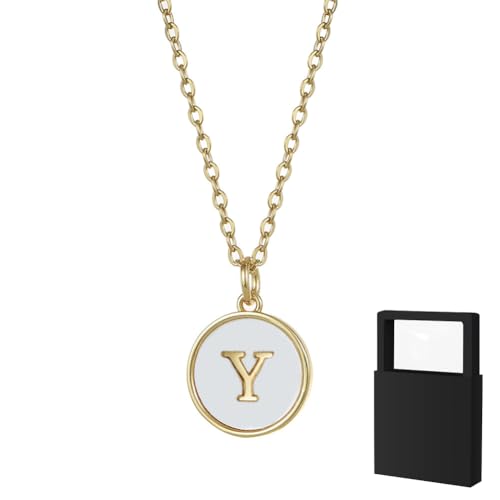 YUANHUYUOU Initialen-Halsketten für Frauen, Buchstaben-Charm-Halskette, personalisierte Namensketten, trendiger Schmuck (Y) von YUANHUYUOU