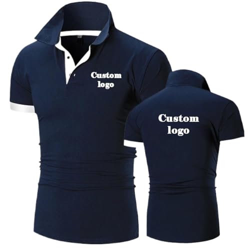 YUANOU Personalisieren Sie Ihr Logo Poloshirt Männer Sommer Casual Personalisierte Kurzarm Poloshirts DIY Druck Herren Personalisiertes Design Tops Color1,4XL von YUANOU