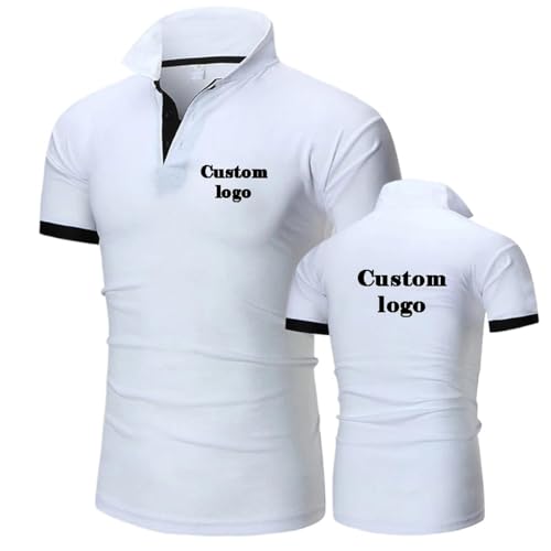 YUANOU Personalisieren Sie Ihr Logo Poloshirt Männer Sommer Casual Personalisierte Kurzarm Poloshirts DIY Druck Herren Personalisiertes Design Tops Color5,L von YUANOU