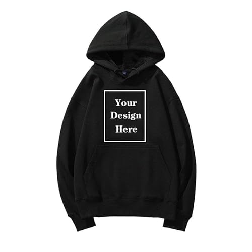 YUANOU Personalisiert Kapuzenpullover Zum Selbermachen Gestalten Sie Ihr Eigenes, Personalisiertes Sweatshirt für Herren Damen – mit Buntem Bild - Foto- und Textdruck Vorderseite color1,M von YUANOU