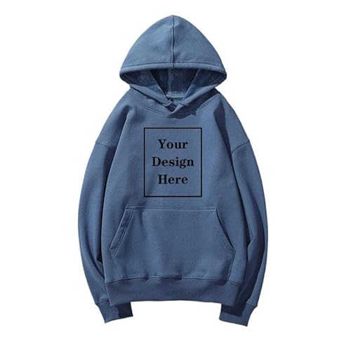 YUANOU Personalisiert Kapuzenpullover Zum Selbermachen Gestalten Sie Ihr Eigenes, Personalisiertes Sweatshirt für Herren Damen – mit Buntem Bild - Foto- und Textdruck Vorderseite color17,5XL von YUANOU