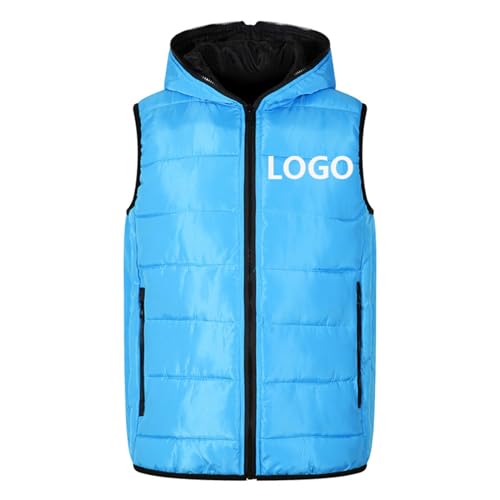 YUANOU Personalisierte Kapuzenweste Männer Benutzerdefiniert Ihr Logo Herbst Winter DIY Daunenweste Ärmellose Reißverschlussweste Team Benutzerdefinierte Kleidung color4,XL von YUANOU