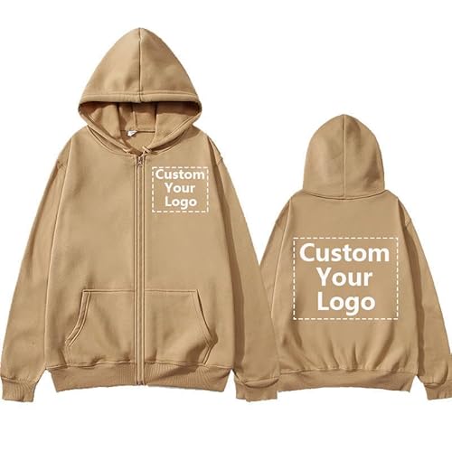 YUANOU Personalisierter Kapuzenpullover Männer Frauen Passen Sie Ihr Eigenes Design Reißverschluss Jacke Mantel Unisex DIY Kapuzen Sweatshirt color10,L von YUANOU