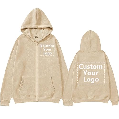 YUANOU Personalisierter Kapuzenpullover Männer Frauen Passen Sie Ihr Eigenes Design Reißverschluss Jacke Mantel Unisex DIY Kapuzen Sweatshirt color11,3XL von YUANOU