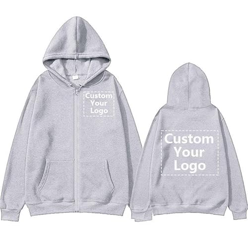 YUANOU Personalisierter Kapuzenpullover Männer Frauen Passen Sie Ihr Eigenes Design Reißverschluss Jacke Mantel Unisex DIY Kapuzen Sweatshirt color2,S von YUANOU