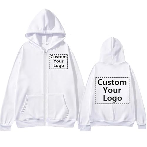 YUANOU Personalisierter Kapuzenpullover Männer Frauen Passen Sie Ihr Eigenes Design Reißverschluss Jacke Mantel Unisex DIY Kapuzen Sweatshirt color3,S von YUANOU