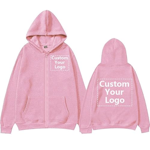 YUANOU Personalisierter Kapuzenpullover Männer Frauen Passen Sie Ihr Eigenes Design Reißverschluss Jacke Mantel Unisex DIY Kapuzen Sweatshirt color5,3XL von YUANOU