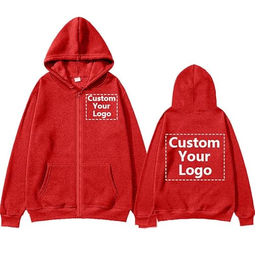 YUANOU Personalisierter Kapuzenpullover Männer Frauen Passen Sie Ihr Eigenes Design Reißverschluss Jacke Mantel Unisex DIY Kapuzen Sweatshirt color9,L von YUANOU