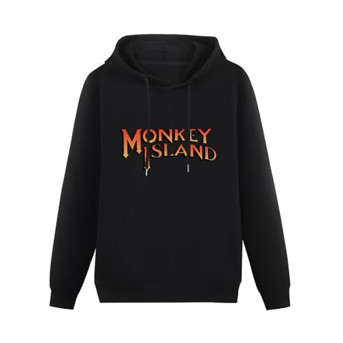 YUANROU Monkey Island Hoody Men's Hoodie with Pocket Black XXL von YUANROU