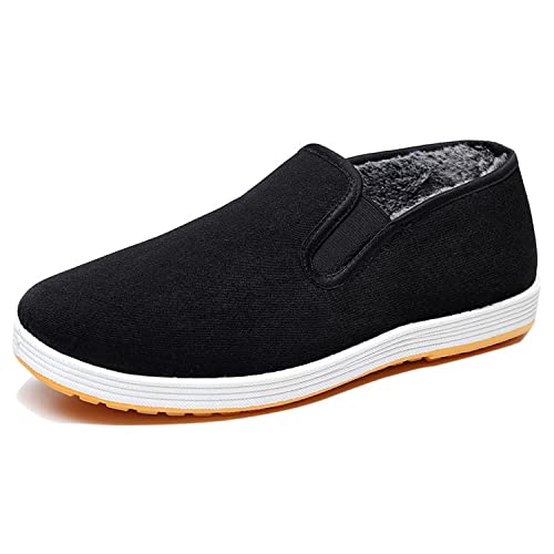 YUANSOME Winter Tai Chi Schuhe Dickes Warme Kung Fu Schuhe Baumwolle Schuhe Klassisch Lässig Kampfsport Sportschuhe Martial Arts Schuhe Chinesische Traditionelle Pantoffeln Unisex Schwarz (45) von YUANSOME