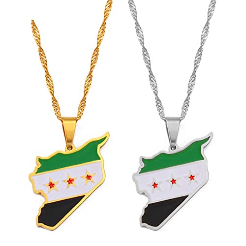 Karte Von Syrien Anhänger Halsketten - Charme Afrikanischen Ethnischen Karten Flagge Dünne Kette Halsketten, Patriotische Gold Farbe Karte Hip Hop Schmuck Für Frauen Männer Party Geschenk, Gold, Karte Von Syrien Anhänger Halsketten - Charme Afrikanischen Ethnischen Karten Flagge Dünne Kette Halsketten, Patriotische Gold Farbe Karte Hip Hop Schmuck Für Frauen Männer Party Geschenk, Gold, von YUANYIRAN