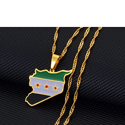 Karte Von Syrien Anhänger Halsketten - Charme Afrikanischen Ethnischen Karten Flagge Dünne Kette Halsketten, Patriotische Gold Farbe Karte Hip Hop Schmuck Für Frauen Männer Party Geschenk, Gold, Karte Von Syrien Anhänger Halsketten - Charme Afrikanischen Ethnischen Karten Flagge Dünne Kette Halsketten, Patriotische Gold Farbe Karte Hip Hop Schmuck Für Frauen Männer Party Geschenk, Gold, von YUANYIRAN