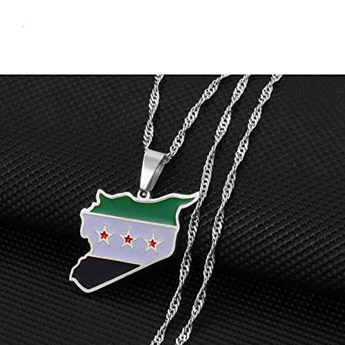 Karte Von Syrien Anhänger Halsketten - Charme Afrikanischen Ethnischen Karten Flagge Dünne Kette Halsketten, Patriotische Gold Farbe Karte Hip Hop Schmuck Für Frauen Männer Party Geschenk, Silbe Karte Von Syrien Anhänger Halsketten - Charme Afrikanischen Ethnischen Karten Flagge Dünne Kette Halsketten, Patriotische Gold Farbe Karte Hip Hop Schmuck Für Frauen Männer Party Geschenk, Silbe von YUANYIRAN