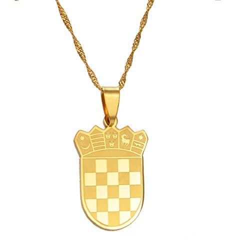 YUANYIRAN Kroatischer Charme Anhänger Halsketten-National Flagge Hip Hop Trendy Klassisches Persönlichkeit Design Für Unisex Kroatische Karten Ketten Charme Schmuck Patriotische Glücks Geschenke, von YUANYIRAN