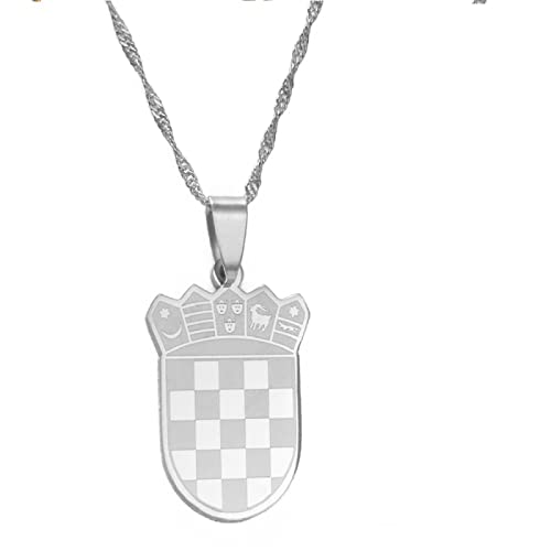 YUANYIRAN Kroatischer Charme Anhänger Halsketten-National Flagge Hip Hop Trendy Klassisches Persönlichkeit Design Für Unisex Kroatische Karten Ketten Charme Schmuck Patriotische Glücks Geschenke, von YUANYIRAN