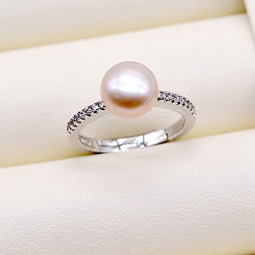 YUANYIRAN Ring Für Damen Perlen Einstellbar - 8-9Mm Natürliche Süßwasserperle Offene Bandringe, S925 Handgefertigter Edelschmuck Geschenk Für Weihnachten Verlobung Geburtstag Trendgeschenk,Lila YUANYIRAN Ring Für Damen Perlen Einstellbar - 8-9Mm Natürliche Süßwasserperle Offene Bandringe, S925 Handgefertigter Edelschmuck Geschenk Für Weihnachten Verlobung Geburtstag Trendgeschenk,Lila von YUANYIRAN