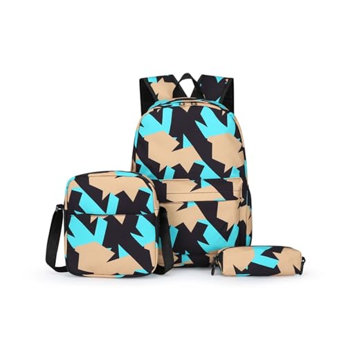 YUANYIYS 3-teiliges Rucksack-Set mit Lunchtasche und Federmäppchen für Reisen, Arbeit, Wandern, Schwarz , Einheitsgröße YUANYIYS 3-teiliges Rucksack-Set mit Lunchtasche und Federmäppchen für Reisen, Arbeit, Wandern, Schwarz , Einheitsgröße von YUANYIYS