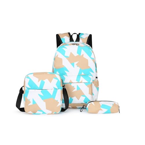 YUANYIYS 3-teiliges Rucksack-Set mit Lunchtasche und Federmäppchen für Reisen, Arbeit, Wandern, blau, Einheitsgröße YUANYIYS 3-teiliges Rucksack-Set mit Lunchtasche und Federmäppchen für Reisen, Arbeit, Wandern, blau, Einheitsgröße von YUANYIYS
